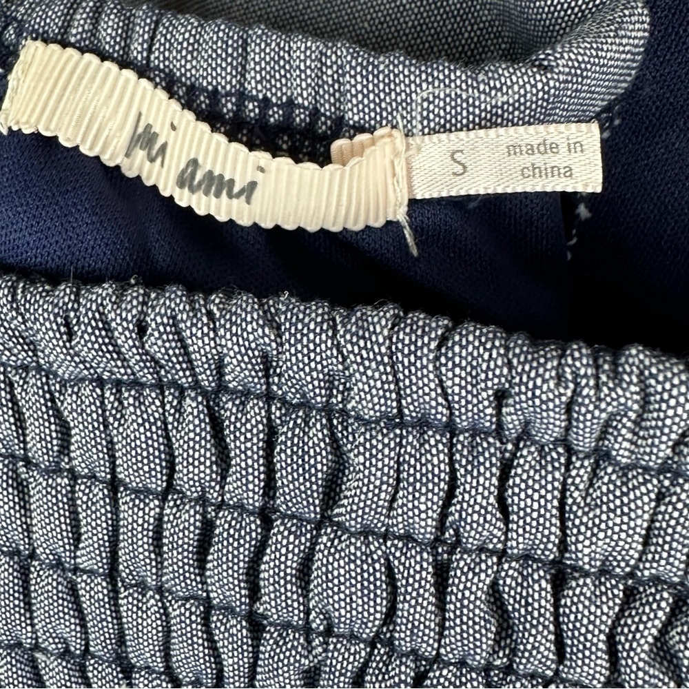Francesca's Collections Denim Chambray Embroidered Floral size small - Picture 9 of 11
